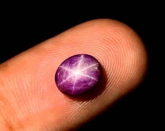Certified Natural 3.1ct Star Ruby 6 Rays Clear Star Untreated Oval Cabochon Ruby July Birthstone