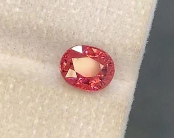 Natural Tourmaline Afghan Padparadscha Color 1.80Ct Orange Pink  7.900 x 6.400 x 4.700 mm Faceted Loose Gemstone with Certificate