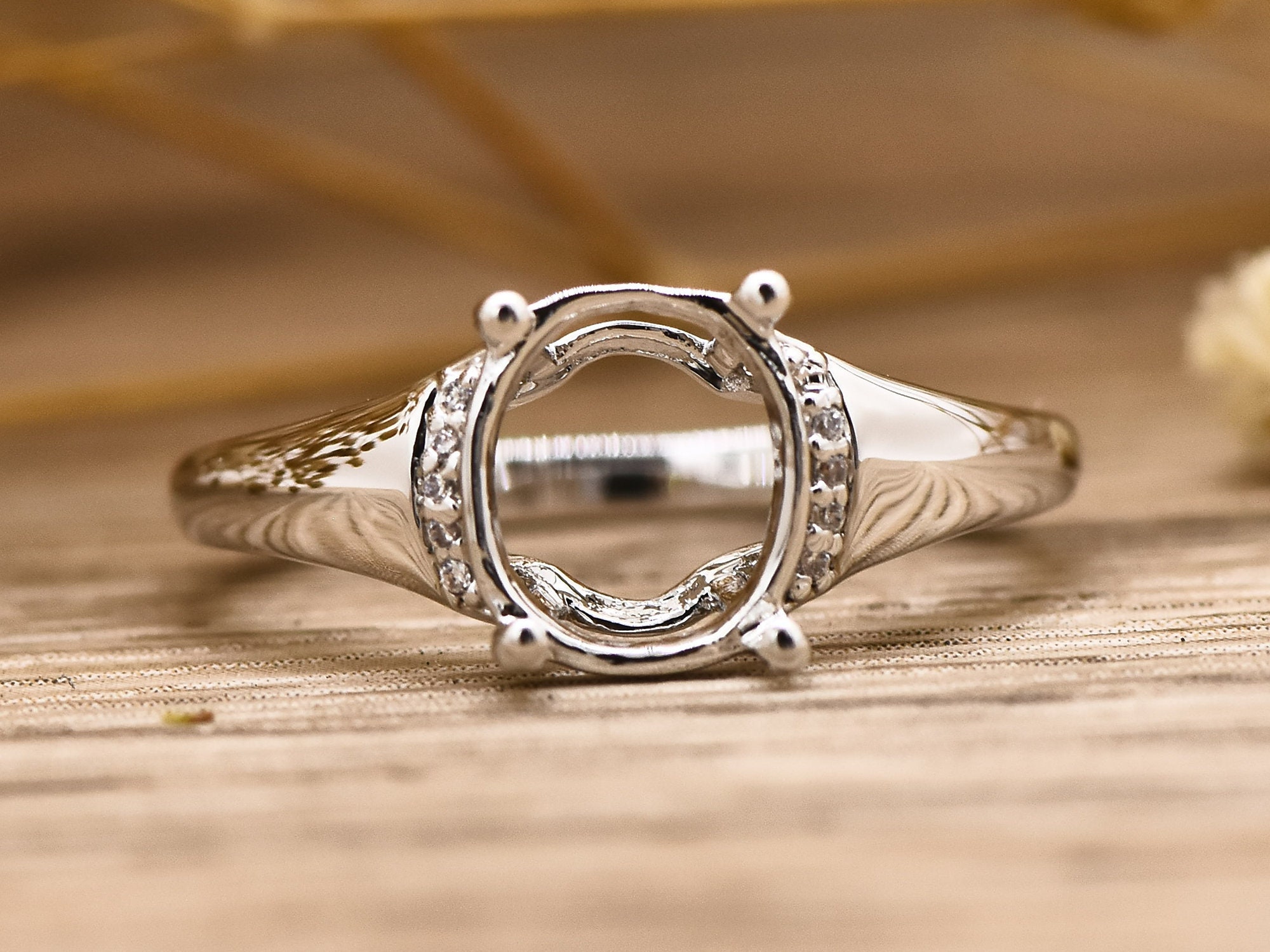 Oval semi mount ring on sale settings