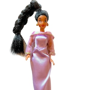 Vintage 1990&#39;s Disney Classics Princess Jasmine Aladdin Purple Dress small doll 6.5&quot;