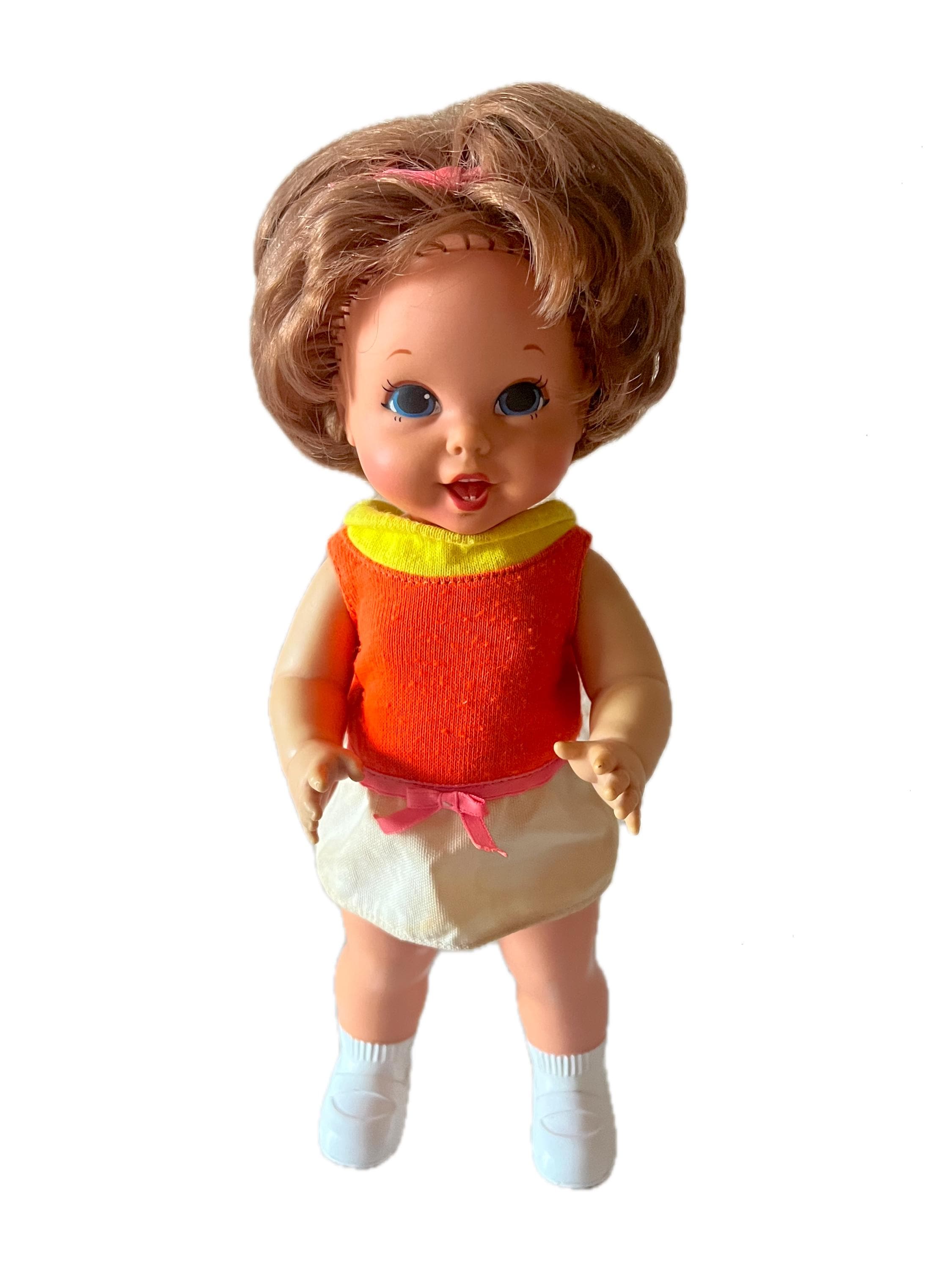 Vintage 1967 60's Mattel Baby Small Walk Doll 11