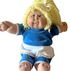 Vintage 1986 80&#39;s Cabbage Patch Kids blonde doll with teeth OK red signature