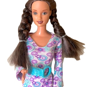 Vintage Y2K 2000&#39;s Mattel brunette Teresa Barbie doll redressed