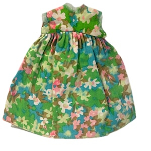 Vintage 1968 60&#39;s Barbie Francie doll Tenterrific #1211 Green Pleated Floral Dress