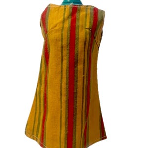 Vintage 1960&#39;s Mattel Sew Free Magic Barbie Doll Striped Mustard Yellow Dress HTF