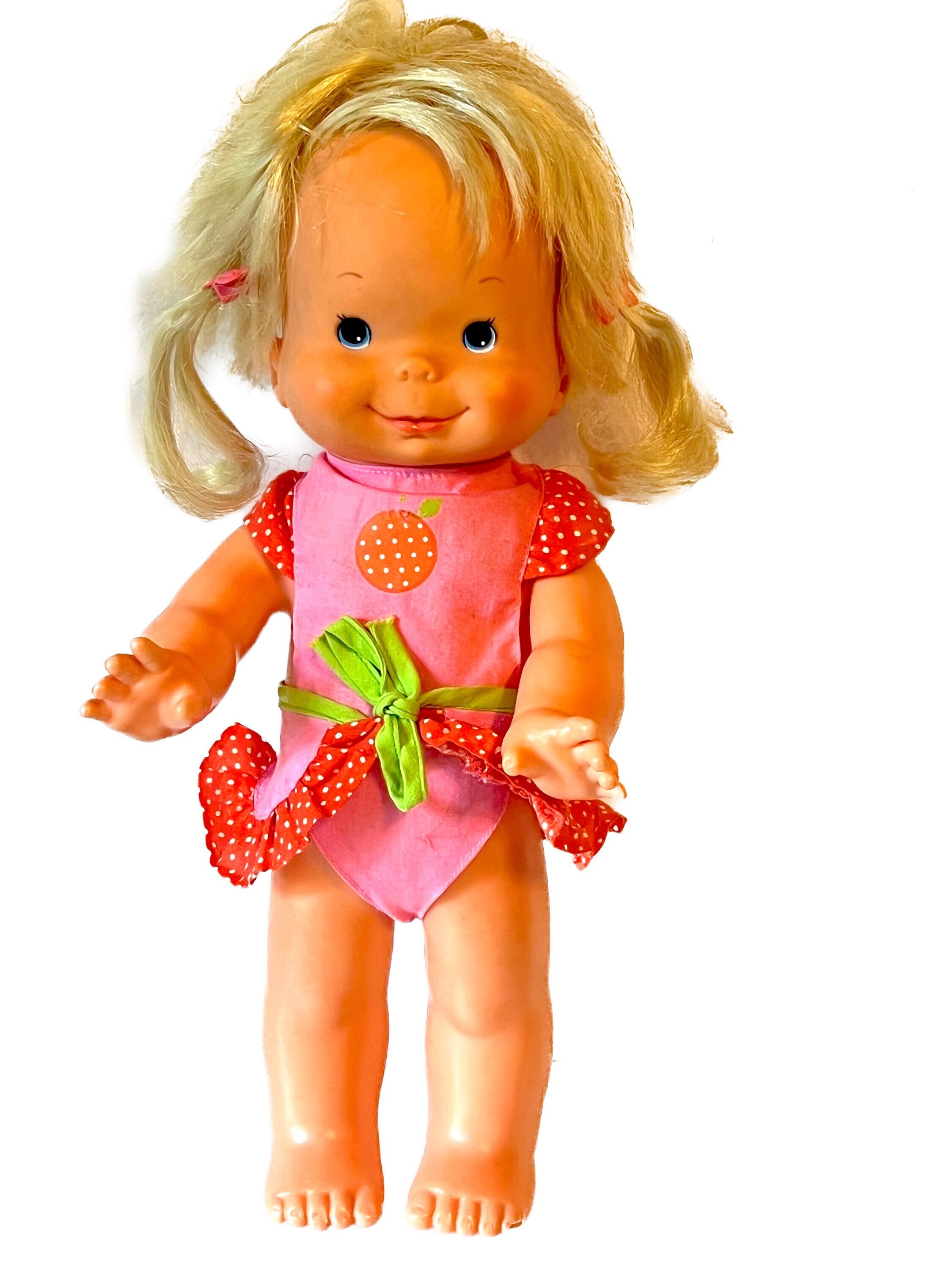 Vintage 1978 70 s Ideal Whoopsie doll with pigtails ORIG outfit works squeals pigtails