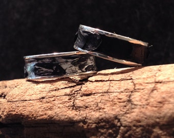 exotic python snake skin + sterling silver ring