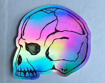 Holographic Skull Sticker