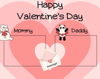 Personalized Valentine's Day Card for Mommy and Daddy/Digital Card/Printable Card For Parents-Instant Download