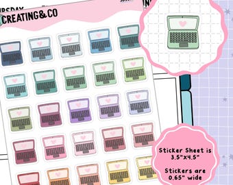 Laptop Icon Functional Stickers - SBS019