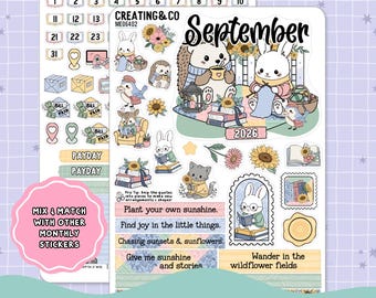 Cosy Patchwork September decoratieve en functionele stickerkit planner - ME064