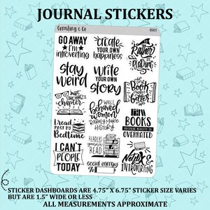 Bookish Lifestyle Quote Stickers, Version 2 - QS021