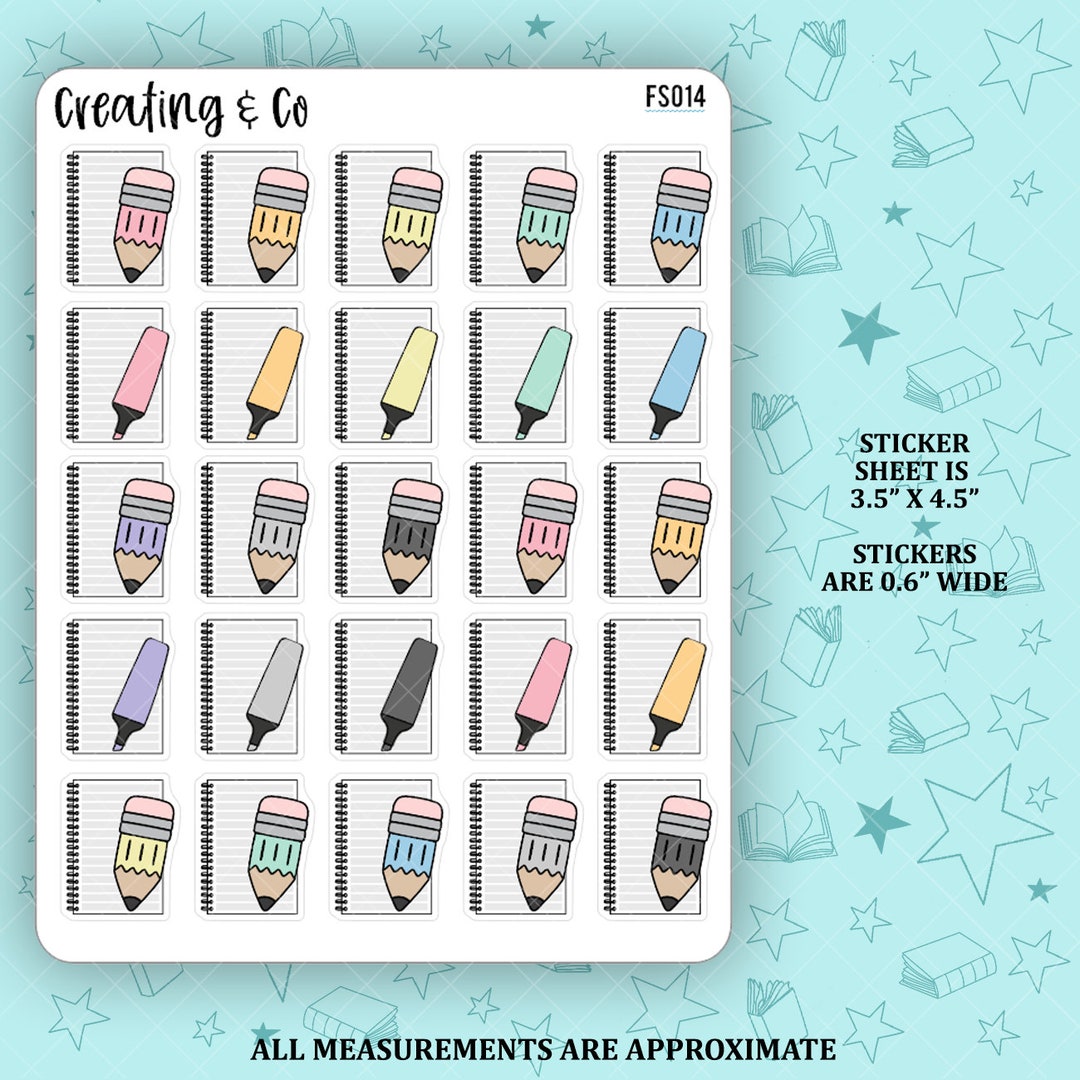 Note Taking and Editing Icon Functional Stickers - FS014 - Etsy
