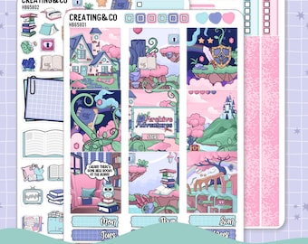 Retro Bookish Videogame Archief Avonturen Hobonichi Cousin Weekplanner Kit - stickers 1,3 inch - HB658