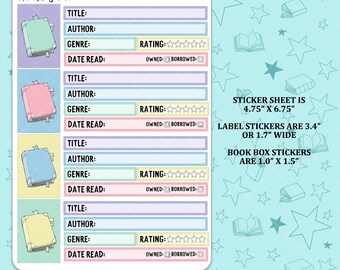 Pastel Book Review Journal Functional Sticker Sheet - FX054