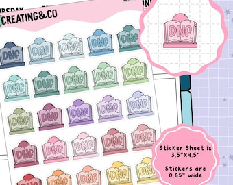 Colorful DNF Gravestone (Did Not Finish Book) Icon Functional Stickers - SBS031