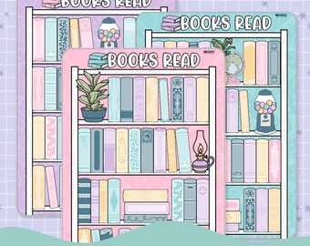 Book Shelf Note Page Planner & Journal Sticker Sheet Set - NB015