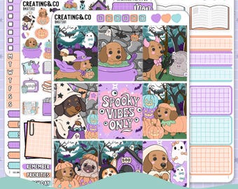 Spooky Vibes Vertical Weekly Planner Sticker Kit  - BK673