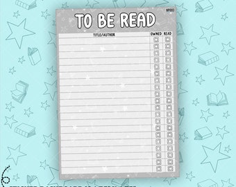 To Be Read List Notes Page Sticker Dashboard - NP003