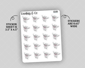 Excited Booksy Character Functional Stickers - CS151