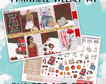 Poppy - Printable Weekly Planner Stickers