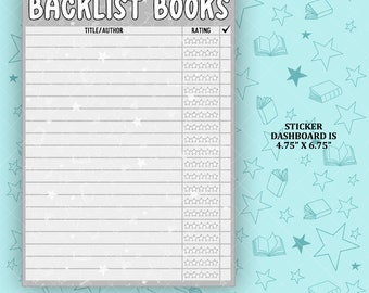 Backlist Books Notes Page Sticker Dashboard - NP007