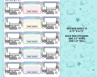 Pastel Desktop Half Box Functional Sticker Sheet - FX057