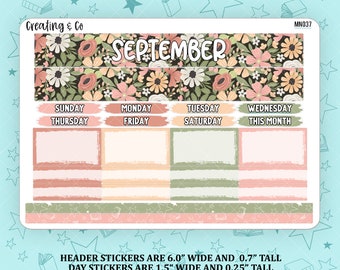 September Monthly Kit for Large Planners (1.5" wide columns) - MN037