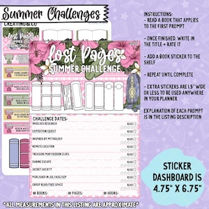 Lost Pages 2025 Summer Reading Challenge 5x7 Dashboard and Sticker Trackers - RC461