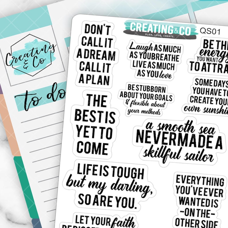 Inspirational Quote Planner Stickers Motivational Stickers Etsy