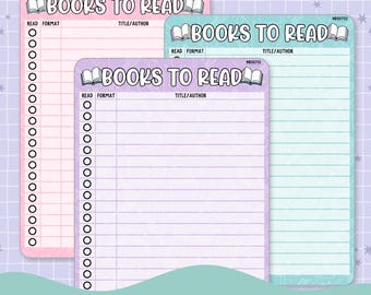 Books to Read Note Page Planner & Journal Sticker Sheet Set - NB007
