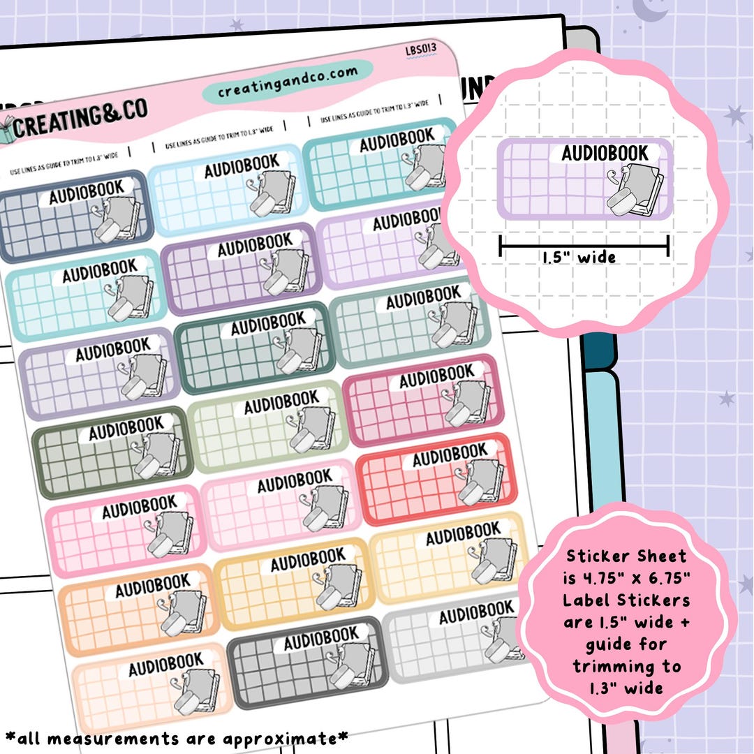 Audiobook Label Functional Sticker Sheet - LBS013 - Etsy