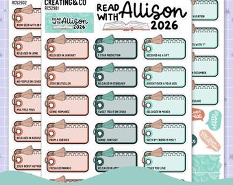 Read With Allison 2026 Yearly Reading Challenge Planner Sticker Set - RC529