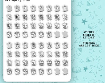 Tabbed Book Date Dot Icon Functional Stickers - FS018