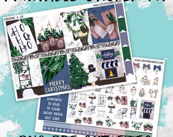 Modern Christmas Printable Weekly Planner Stickers