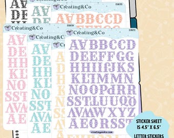 Marquee Letters Alphabet Journal Sticker Sheet Set - DS067