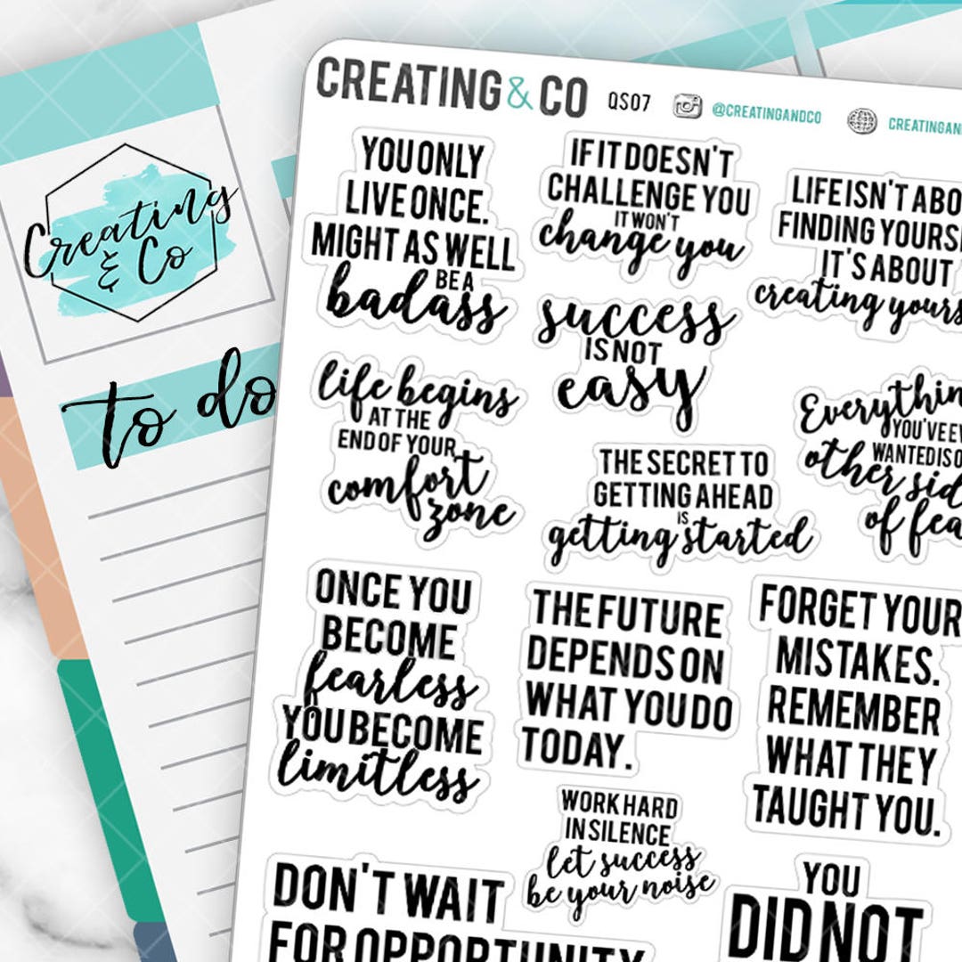 Inspirational Quote Planner Stickers for a Variety of - Etsy