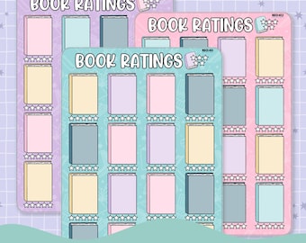 Book Ratings Note Page Planner & Journal Sticker Sheet Set - NB016