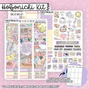 Kit d'agenda hebdomadaire Belle of the Books Hobonichi Cousin - Stickers 1,3" - HB595