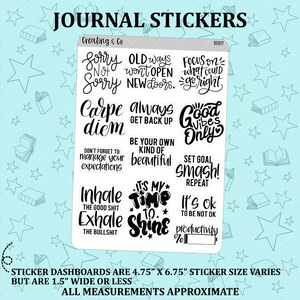 Positive Inspirational Lifestyle Quote Stickers - QS017