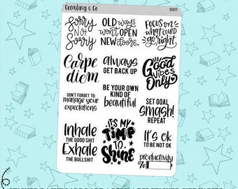 Positive Inspirational Lifestyle Quote Stickers - QS017