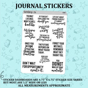 Inspirational Quote Planner Stickers for a Variety of Planners, Motivational Quote Stickers, Inspirational Quotes