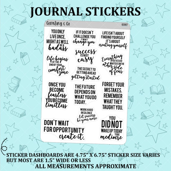 Inspirational Quote Planner Stickers for a Variety of Planners,  Motivational Quote Stickers, Inspirational Quotes