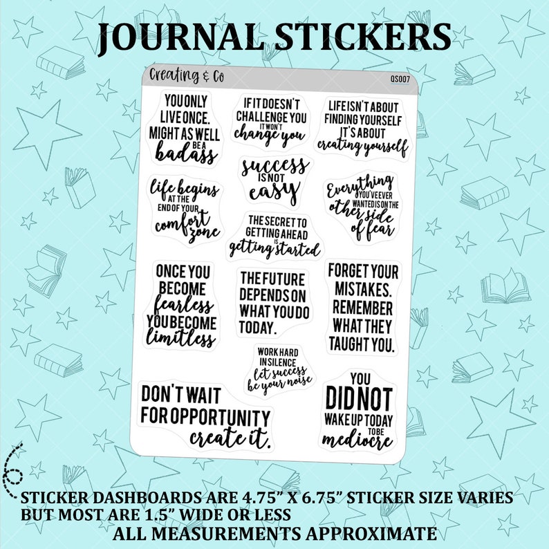 Inspirational Quote Planner Stickers for a Variety of Planners, Motivational Quote Stickers, Inspirational Quotes image 1