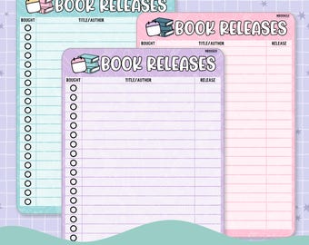 Book Releases Note Page Planner & Journal Sticker Sheet Set - NB006