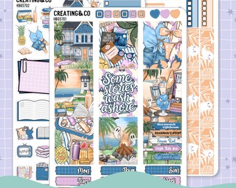 Wekelijkse plannerset Spirit Beach Hobonichi Cousin - stickers 1,3 inch - HB657