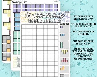 Genre Tetris Reading Challenge Tracking Stickers - 2024 Design - RC319