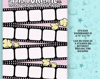 Historical Movies Watched Notes Page Sticker Dashboard - NP016