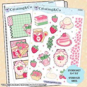 Set di fogli di adesivi decorativi Strawberry Patch - DS019