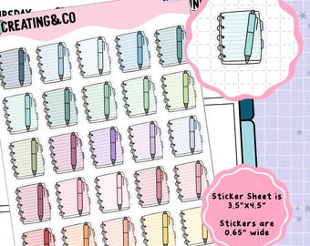Writing Notebook, Note Taking Icon Functional Stickers - SBS037